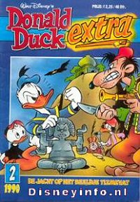 Front cover: Donald Duck Extra - 1990 - 02 - De Jacht Op Het Beeldje Tizmevat